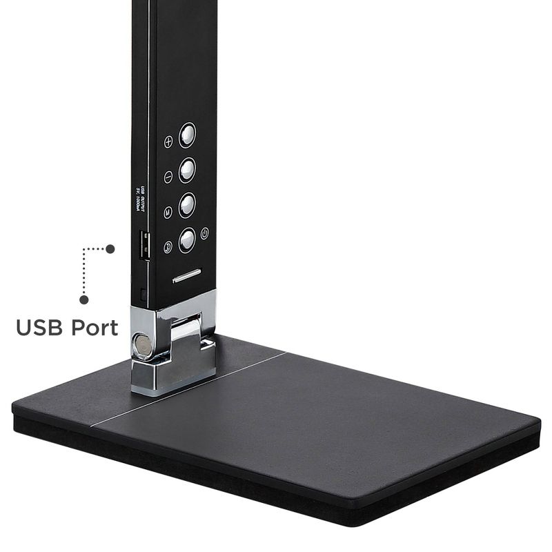 360 Lighting Jett Modern Desk Lamp 16 1/2" High Black with USB Port and Nightlight LED Dimmer Touch On Off for Bedroom Bedside Nightstand Family House, 5 of 10