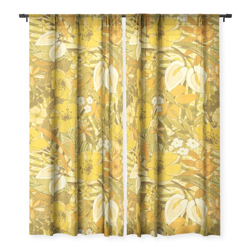 Jacqueline Maldonado 970S Floral Watercolor Single Panel Sheer Window Curtain - Deny Designs, 3 of 7
