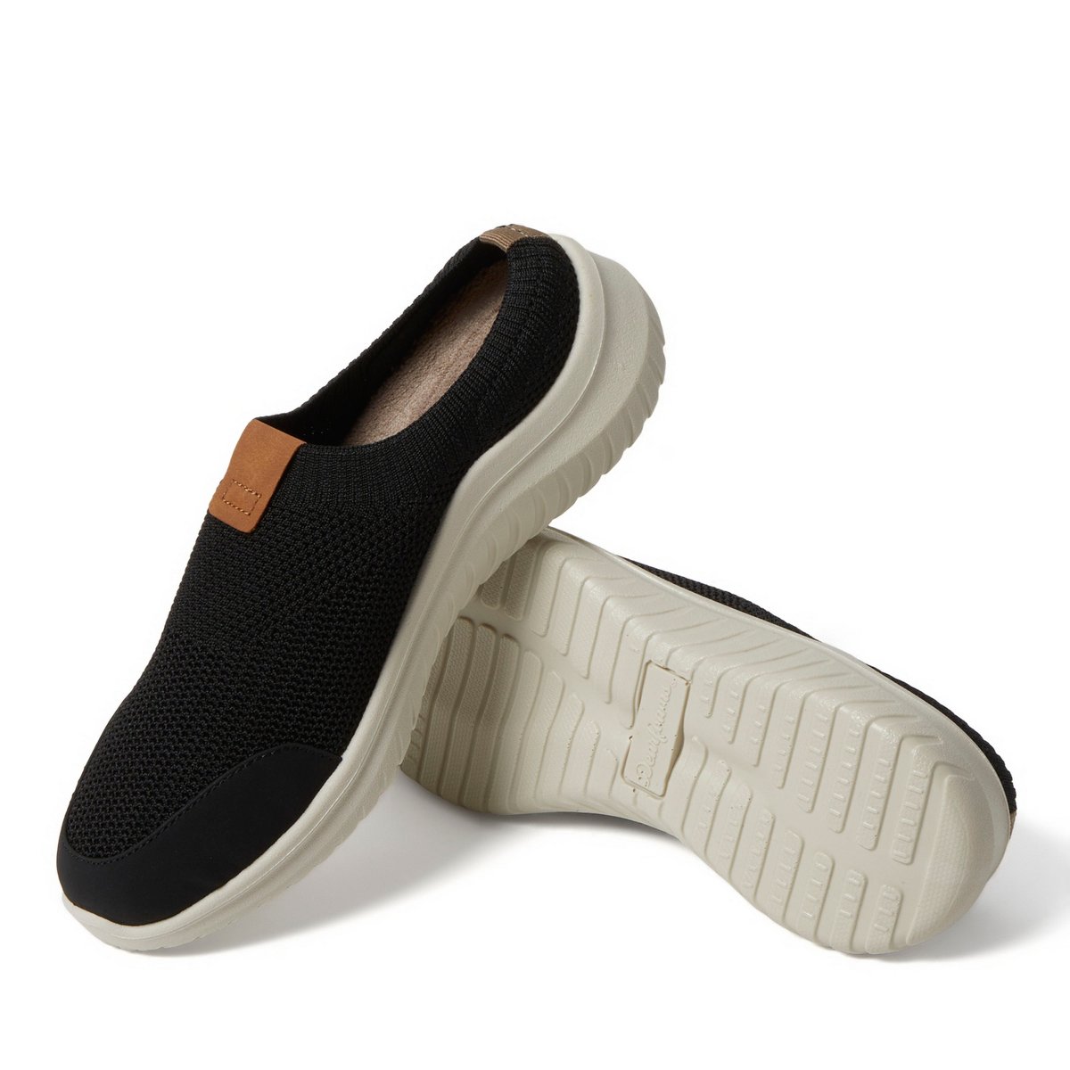 Женские сабо Dearfoams Women's Gracie Sport Knit Slip-On Clog - Black Size 8 — фото 3