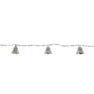 Northlight Shiny Bell Beaded Artificial Christmas Garland - 9' x 1.5" - Silver - Unlit - 1 of 3