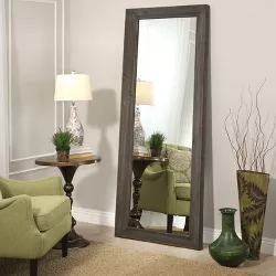 Caroline 64"x21" Distressed Wood Full Length Mirror with Stand, Wall Mounted Mirror - The Pop Maison , Gray