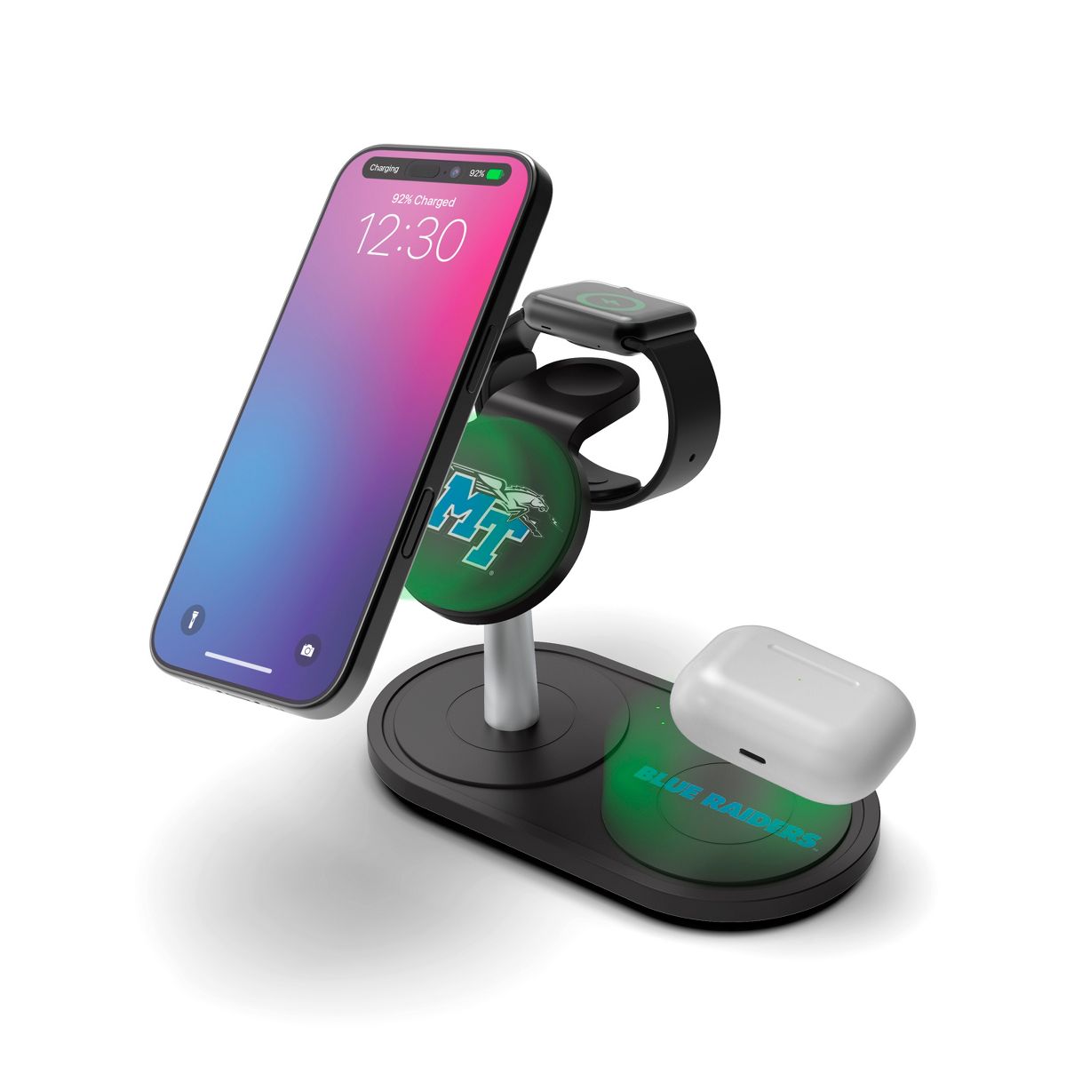 SOAR NCAA 3-in-1 Wireless Charging Station- Middle Tennessee State University - thumbnail 2