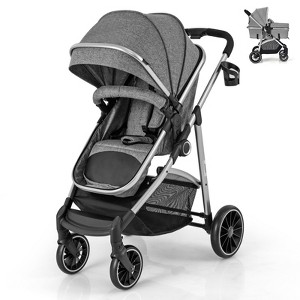 Infans 2 in 1 Convertible Baby Stroller High Landscape Infant Stroller Grey - 1 of 4