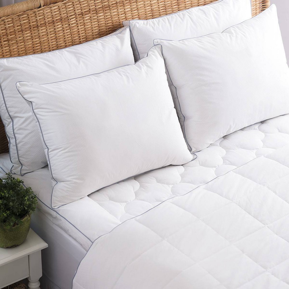Allied Home Full PerfectCool Thermoregulating Cooling Mattress Pad White: Hypoallergenic, Sateen, Fits 18" Depth