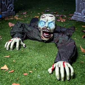 Joyfy Halloween Outdoor Decoration Animated Zombie Groundbreaker with Flashing Eyes for Halloween Yard, Lawn, Patio, Haunted House Decor - 1 of 4