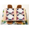 KOVOT Floral Placemat Set of 4 for Indoor or Outdoor Dining | Summer Spring Fall Flower Design 17" x 13" Table Decor | Purple/Blue - 2 of 4