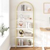 Bookshelf 5 Tier Bookcase Arched Display Racks Tall Standing Bookshelves Metal Frame Open Storage Rack Shelf Large Black Book Shelf for Bedroom - 3 of 4