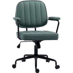 Racxily Leather Office Chair, Adjustable for Home & Office, Comfy Seating with Stylish Retro Vibe - 1 of 4