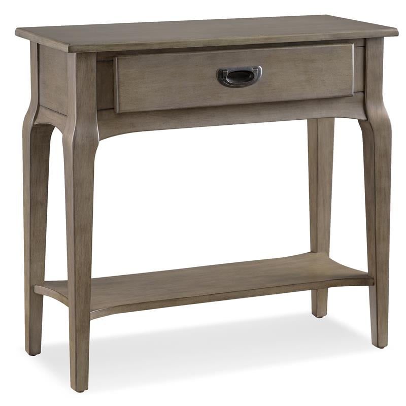 Leick Home Stratus Solid Wood Hall Console Table with Drawer in Gray, 1 of 4