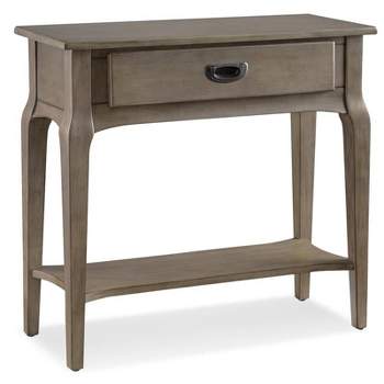 Leick Home Stratus Solid Wood Hall Console Table with Drawer in Gray