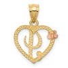 Black Bow Jewelry 14k Two Tone Gold Grace Collection 15mm Heart Initial I Pendant - 3 of 4