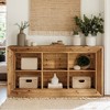 Hommoo 63" Solid Wood Farmhouse Console Table, 6-Cube Storage Entryway Table - 2 of 4