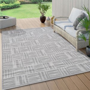 Maxax Non-Slip Turkish Unfaded High-Low Indoor/Outdoor Area Rug For Patios, Deck, Porch Or Entryway - 1 of 4