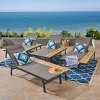 GDFStudio Spyridon Outdoor Mesh and Aluminum Chaise Lounges with Built In Side Table - 2 of 4