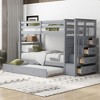 Whisen Modern Design Bunk Bed with Trundle and Staircase - 2 of 4