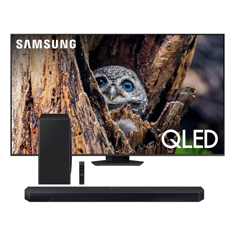 Samsung Q80D 55" 4K QLED Smart TV (2024) with HW-QS730D 3.1.2-Channel Soundbar and Wireless Subwoofer, 1 of 13