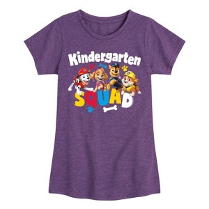 Girls' - Paw Patrol - Kindergarten Squad Marshall Skye Chase Rubble Fitted Short Sleeve Graphic T-Shirt - 1 of 4