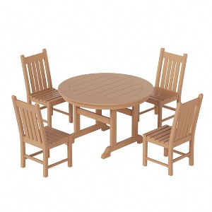 WestinTrends 5 Piece Outdoor Patio Dining Set Outdoor Round Table and Chair Set - 1 of 2