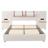 NicBex Full/Queen Size Velvet Upholstered Bed Frame with 2 Bedside Pillows,Platform Bed Frame with Storage Shelves and Charging Station,Easy Assembly - 4 of 4