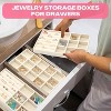 16-Piece Stackable Velvet Jewelry Trays with Dividers, Drawer Organizer for Earrings, Rings and Necklaces, Beige - 3 of 4