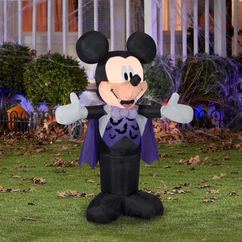 Disney Airblown Inflatable Mickey in Vampire Costume Disney , 3.5 ft Tall, Multicolored, 2 of 7