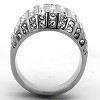 Slickblue Women's Stainless Steel Ring, Polished No Plating, Clear Crystal Detail, Pave Style, Sizes 5-11 - 3 of 4