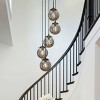 ALOADECOR 5-Light Staircase Modern Chandelier Foyer Pendant With Clear Globe Bubble Glass Accents - 2 of 4