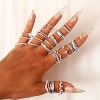 Gold Knuckle Rings Set for Women Stackable Joint Finger Midi Rings Dainty Cubic Crystal Zirconia Simple Hollow Twist Cute Rings Pack Jewelry Gift - 4 of 4