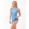 Blue Gingham Swim Dress - 3 of 4