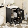 Kumasinova Bathroom Vanity,Storage Cabinet with Sink,1 Drawer,Soft-Close Doors with Built-in Shelves,Solid Wood Frame Vanity Cabinet for Bathrooms - 2 of 4