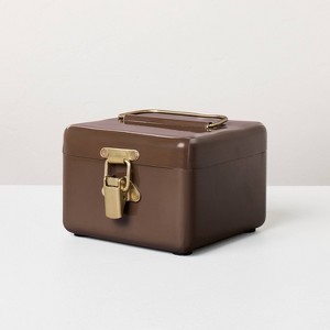 5" Small Metal Box Set with Brass Hardware Brown - Hearth & Hand™ with Magnolia - 1 of 4