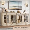 Sideboard Buffet Cabinets with Glass Door, 35.4" Sideboard with Storage Drawer, Adaptable Design - 2 of 4