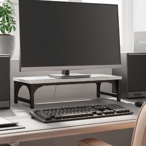Aghana Digitals Grey Sonoma Ergonomic Monitor Stand with Storage, Engineered Wood & Metal, - 1 of 4