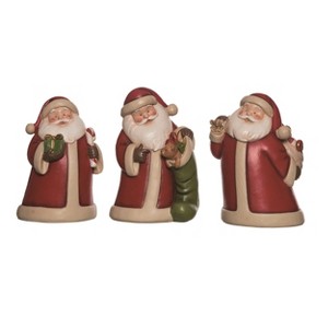 Transpac Resin Chunky Santa Figurine Set of 3 Christmas Home Decorations - 1 of 1
