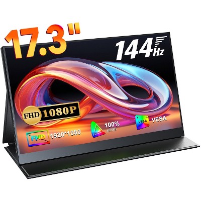UPERFECT 17.3" 144Hz Portable Monitor FHD 100% sRGB HDMI USB C FreeSync for PC/Laptop/gaming display