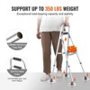VEVOR Folding Hemi Walker,One Arm Folding Walker with 6 Level Height,Lightweight Aluminum | Side One-Hand Style Mobility Aid,Up to 350LBS,Black&Silver - 4 of 4