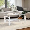 vidaXL Coffee Table White and Transparent Tempered Glass, Melamine - 3 of 4