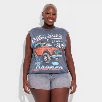 Women's Americana Bronco Graphic Muscle Tank Top - Gray