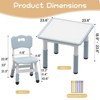 Kids Table and Chair Set, Height Adjustable Toddler Table & 4 Chairs, Activity Desk for Arts, Crafts, Reading & Eating, Easy Clean - 2 of 4