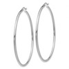 Black Bow Jewelry 2mm x 55mm 14k White Gold Classic Round Hoop Earrings - 2 of 4