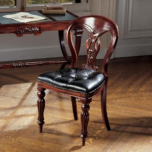 Design Toscano Simsbury Manor Leather Side Chair - 1 of 1