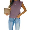 Women's Cap Sleeve Knit Pullover Sweater Crew Neck Tank Tops - 3 of 4