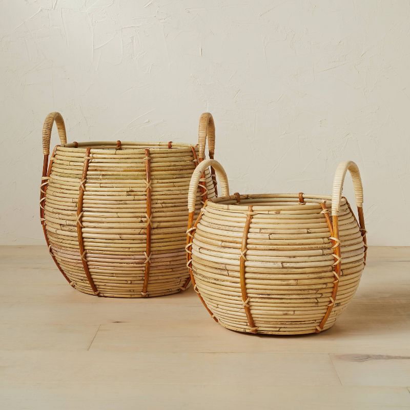 14&#34; x 13&#34; Round Rattan Basket with Handle Natural - Opalhouse&#8482; designed with Jungalow&#8482;, 5 of 8