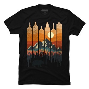 Men's Design By Humans A Wild Bear Sunset City By jun_salazar216 T-Shirt - 1 of 2