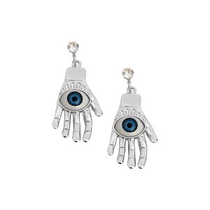 SOHI Women's Metallic Silver The Hamsa Drop Earrings - 1 of 4