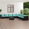 vidaXL Garden Lounge Set Black - 2 of 4