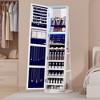 Vlsrka 360° Rotating 66'' Lockable Jewelry Armoire, Full Length Mirror, Large Floor Organizer with Back Shelves - 4 of 4
