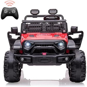24V Kids Ride on 2 Seaters Electric Car with Remote Control, 2 * 120W Motors Battery Powered 20" Extra Large Seats, Red - 1 of 4