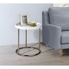 NicBex Round End Table with Clear Glass Table Top Small Side Table in Black Metal for Indoor Outdoor - 4 of 4