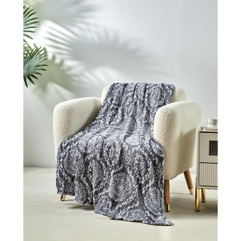 Noble House Super Comfy and Extra Cozy Microplush Gracey Throw Blanket (50  x 60) - Gracey